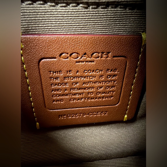 Coach Carmen Mini Crossbody Bag With Patchwork Gold/Mushroom NWT CCE62 - Picture 13 of 16